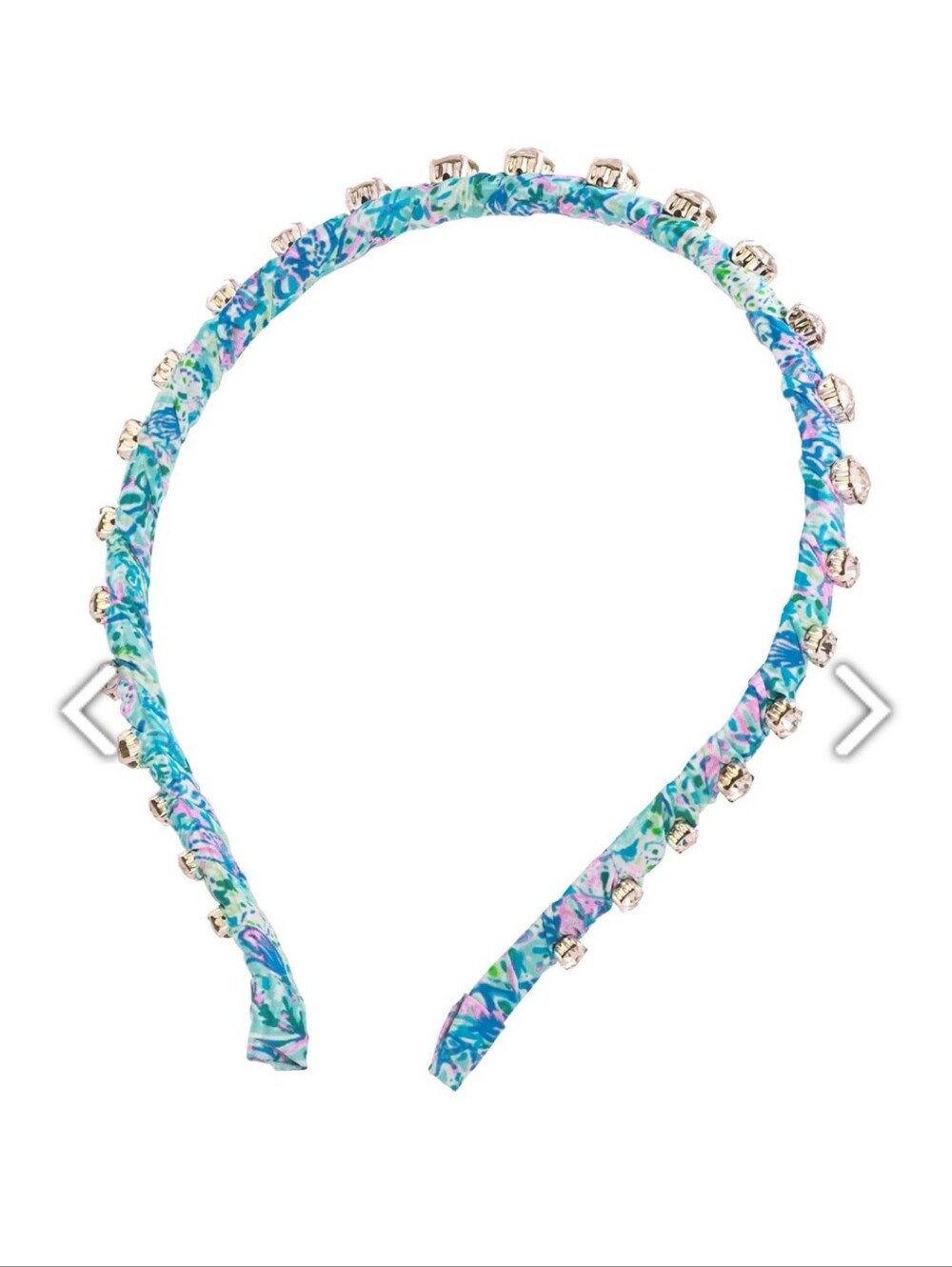 Lilly Pulitzer Turquoise Floral Embellished Skinny Headband NWT